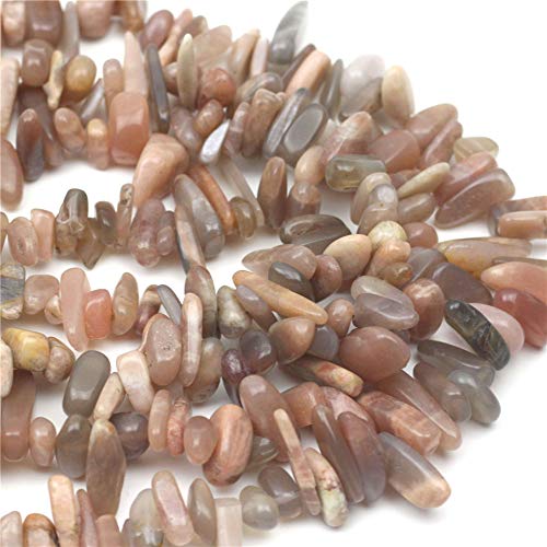 Oameusa Agate Chips 8-20mm Pink Moonstone Agate Beads Round Beads Gemstone Beads Loose Beads Agate Beads for Jewelry Making 15" 1 Strand per Bag-Wholesale