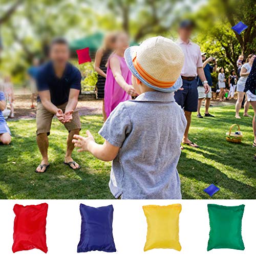 Faburo Potato Sack Race Bags Set, 32pcs Children's Birthday Party Game Set Outdoor Games Set, Potato Sack Race Bags, Three-legged Race Bands, Egg and Spoon Race Game, Bean Bag Toss Game for Kids Party Family Fun