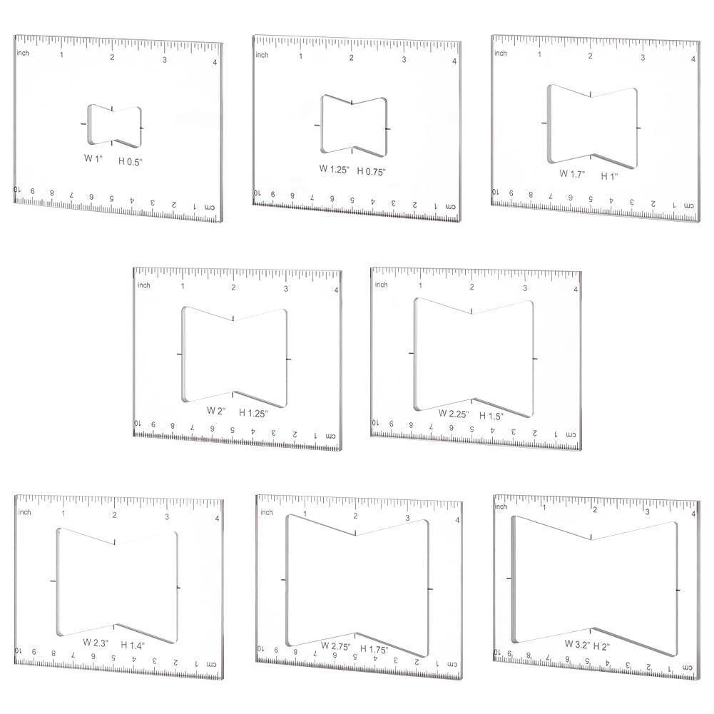 PH PandaHall Pack of 8 Router Template, 10cm Butterfly Inlay Template Set Acrylic Router Jig Template Router Stencils Drawing Scale Ruler Measuring Tool for Woodworking Drawing, School Office Home