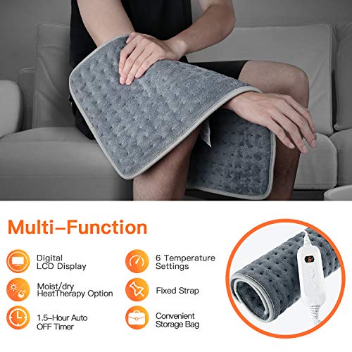 Toyuugo Heating Pad for Fast Back Pain and Cramps Relief, 12" x 24" Large Electric Heating Pad