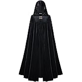 Scarlet Darkness Renaissance Velvet Hooded Cape Medieval Witch Cloak Hobbit Costume for Women Men