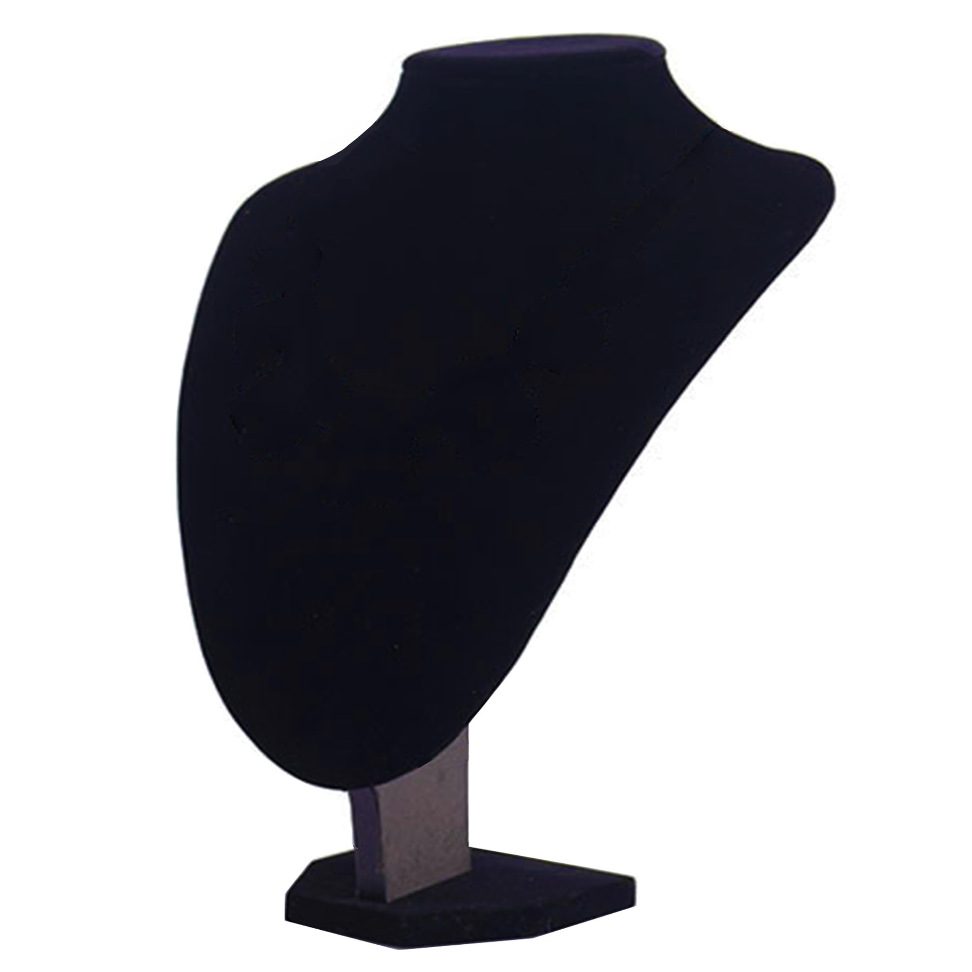 MINGZE Jewelry Display Stand, Black Velvet Necklace Pendant Chain Bust Display Holder Stand, Measures 22cm height, 15cm width, 12cm depth