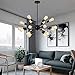 Electro bp; Vintage Metal Sputnik Large Chandelier Edison Light Fixture Industrial Starburst Lighting with 18-Lights Black Paint Finished