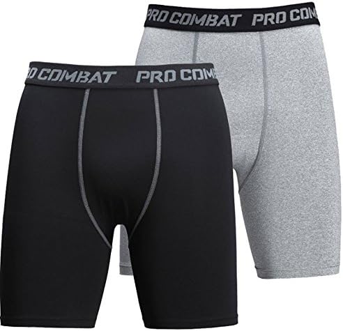 Siboya Men's Quick-Dry Workout Training Athletic Compression Shorts (gray1 &amp; black1, S)