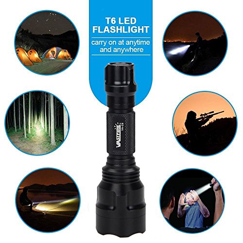 150 yard Single Mode Tactical Flashlight 500 Lumen White LED light with Offset Mount Rifle Airsoft AR 15 Shotgun Coyote Hog Pig Varmint Predator Hunting Shooting Tactical Use (white)