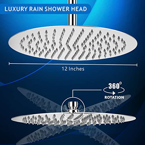 Voolan Rain Shower Head, High Flow Large Rainfall Showerhead Made of