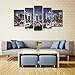 Englant Framed Canvas Print of New York City Manhattan Night Skyline Cityscape Canvas Wall Art for Home and Office of 5 Panels Set