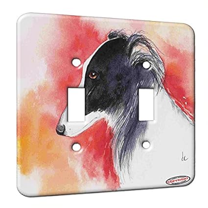 Double Gang Switch Wall Plate Long Haired Black And White