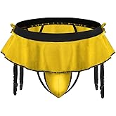 YEMYIQZ Sissy Pouch Panties for Men G-String Lingerie Skirt Men Thongs Underwear Briefs with Garters Belt Bikini Lingerie