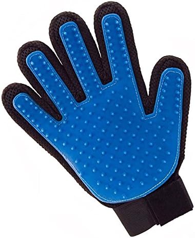Pet Grooming Glove,Yatow Gentle Deshedding Brush Glove for Dogs &amp; Cats with Long &amp; Short Fur,Pet Massage Tool and Hair Remover Mitt, Right-Handed (Blue)