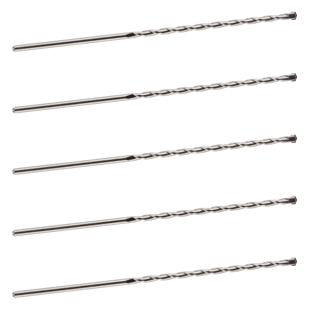 6.5mm x 300mm TCT Tipped Masonry Drill Bits (Pack Of 5) For Concrete Brick Porcelain Ceramic Tile Plastic Wood
