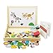 HLJgift Wooden Jigsaw Puzzle Baby Toys Animal Easel Doodle Drawing Board For Children be used in Education Expand Imagination