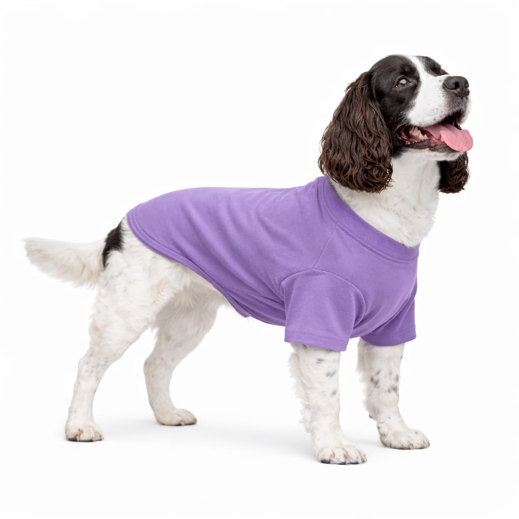 Lovelonglong Pet Clothing Dog Costumes Basic Blank T-Shirt Tee Shirts for Medium Large Dogs Violet XXL+