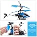 Remote Control Helicopter Flying Toys, Mini Led Rechargeable Hand Operated Drone with LED Light for Kids, Boys Girls Indoor Outdoor Games(Blue)