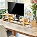 Monitor Stand Bamboo Computer Screen Riser with 2-Tier Office Desktop Storage Organizerthumb 3