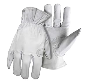 Boss Gloves 4061M Men's Grain Goatskin Driver with Padded Palm Patch, Medium
