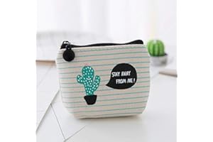 Cute Coin Purse Cartoon Cactus Pattern Handbag Mini Wallet Holder Pouch Convenient Design