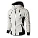 Santorini Island Men's Double Zipper Hooded Jacket Turtleneck Fleece Hoodie Coat