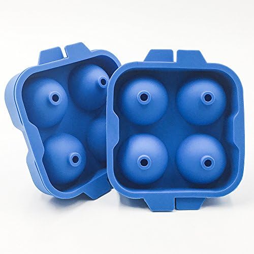 Lce Ball Maker Mold,Food Grade Silicone,Large Round Ice Balls For Cocktails and More，Set of 2