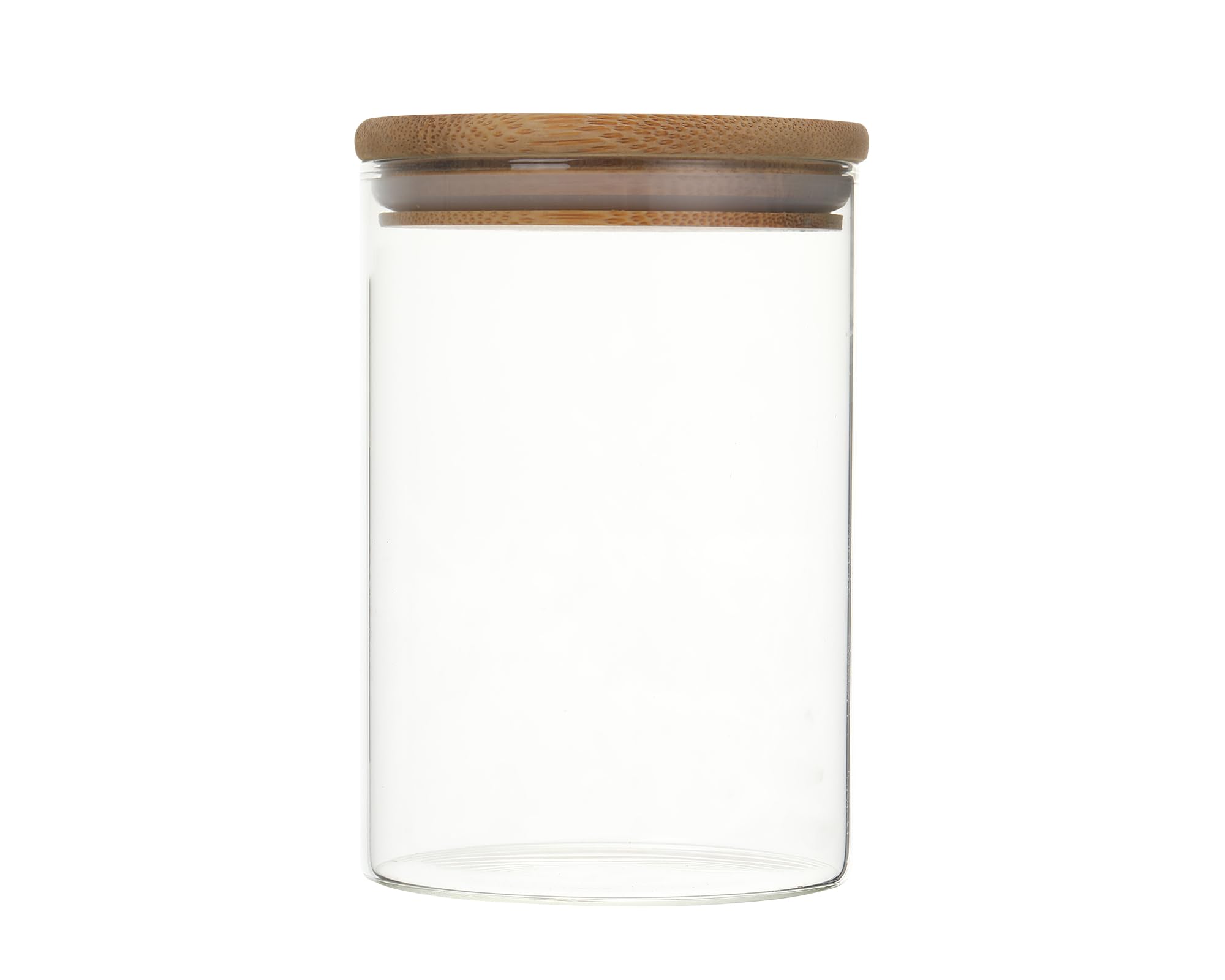 Photo 1 of 1PC Glass Canister Jar with Bamboo Lid for Food Storage, Organization for Coffee Beans, Tea, Flour, Salt, Nuts, Cookies, Oatmeal 15 fl oz (450ml)