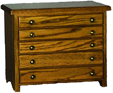 Oak 5 Drawer Jewelry Chest - Amish Made in USA