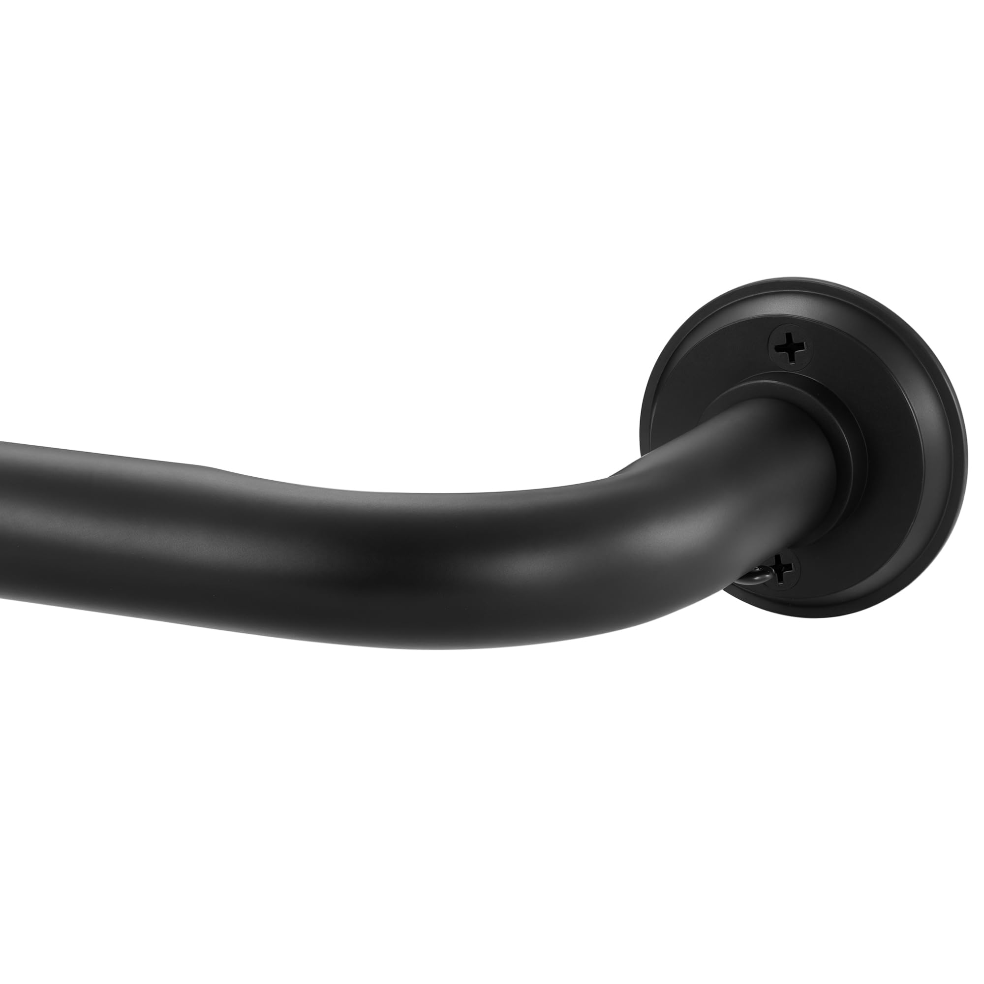 Photo 1 of 1 1/8 Inch Diameter Room Darkening Curtain Rods 84-134”, Heavy Duty Window Wrap Around Drapery Rod with Aluminum Bracket, All Accessories, Wall Mounted Ceiling Mounted, Adjustable Length, Matte Black