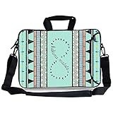 Kitron (TM) 15"-15.6 Inches Cute Tribal Stripe Hakuna Matata Design Waterproof Neoprene Sleeve Carry Case Bag Side Pocket,Carrying Handle Removable Shoulder Strap
