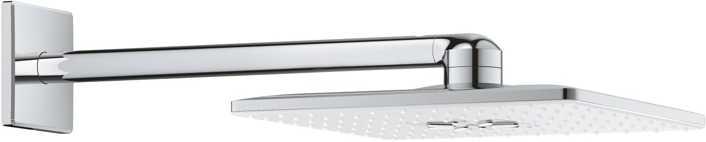 GROHE Rainshower 310 Smartactive Cube Head Shower Set including 2 Spray Options 310mm Wall-Mounted Showerhead with 400mm Shower Arm