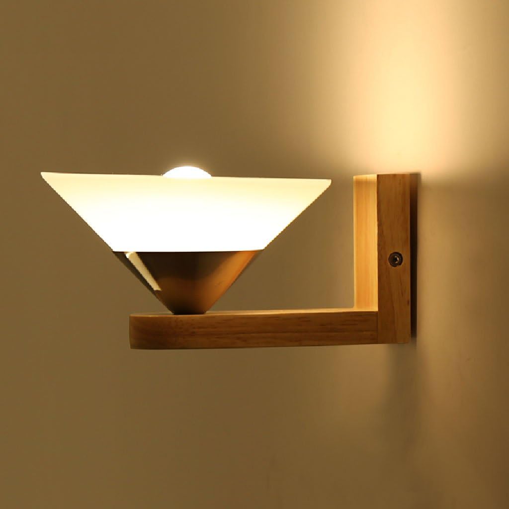 Crayom Massivholz-Glas-Wand-Lampe Moderne einfache Wohnzimmer-Lichter