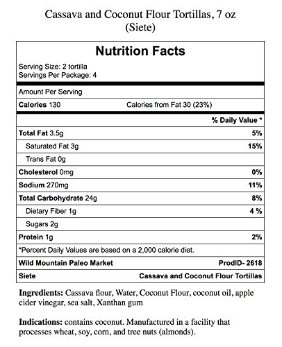 Siete Cassava Flour Grain Free Tortillas, 8 Tortillas Per Pack, 3-Pack, 24 Tortillas