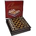 Grace Chess Inlaid Wood Board Game Set with Metal Pieces, Medium 12 x 12 Inch