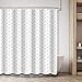 Riyidecor Chevron Shower Curtain Geometric Herringbone 72Wx96H Inch Striped Extra Long Simple Modern Classy Neutral Contemporary 12 Pack Metal Hooks Decor Fabric Bathroom Set Polyester Waterproof