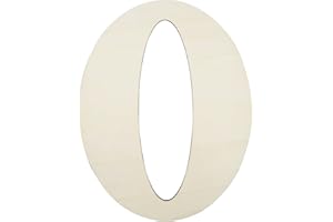 SMANTA 12 Inch Unfinished Wooden Letters, 1/8 Inch Thick Large Blank Wooden Alphabet Handmade Painting Sign Boards for DIY Birthday Wedding Graduate Party Decor Props - O