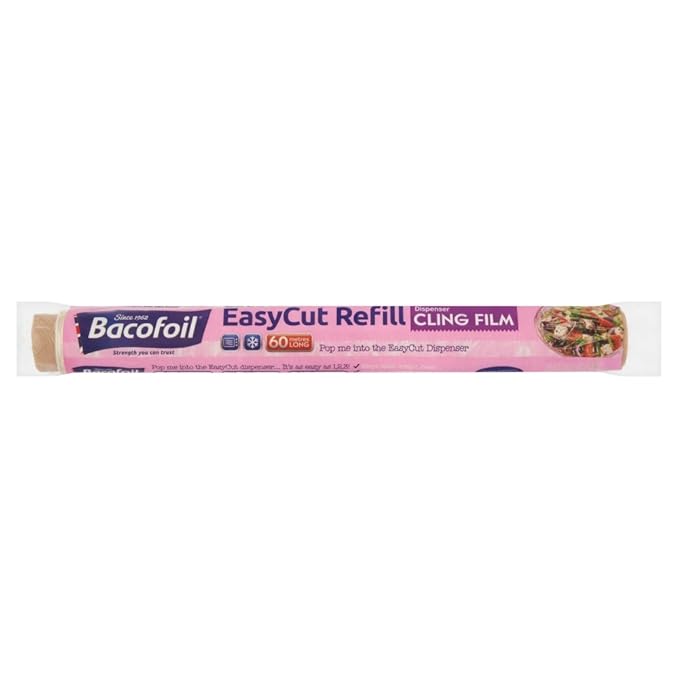 BacoFoil EasyCut Refill Dispenser Cling Film, 60 m Amazon.co.uk Grocery