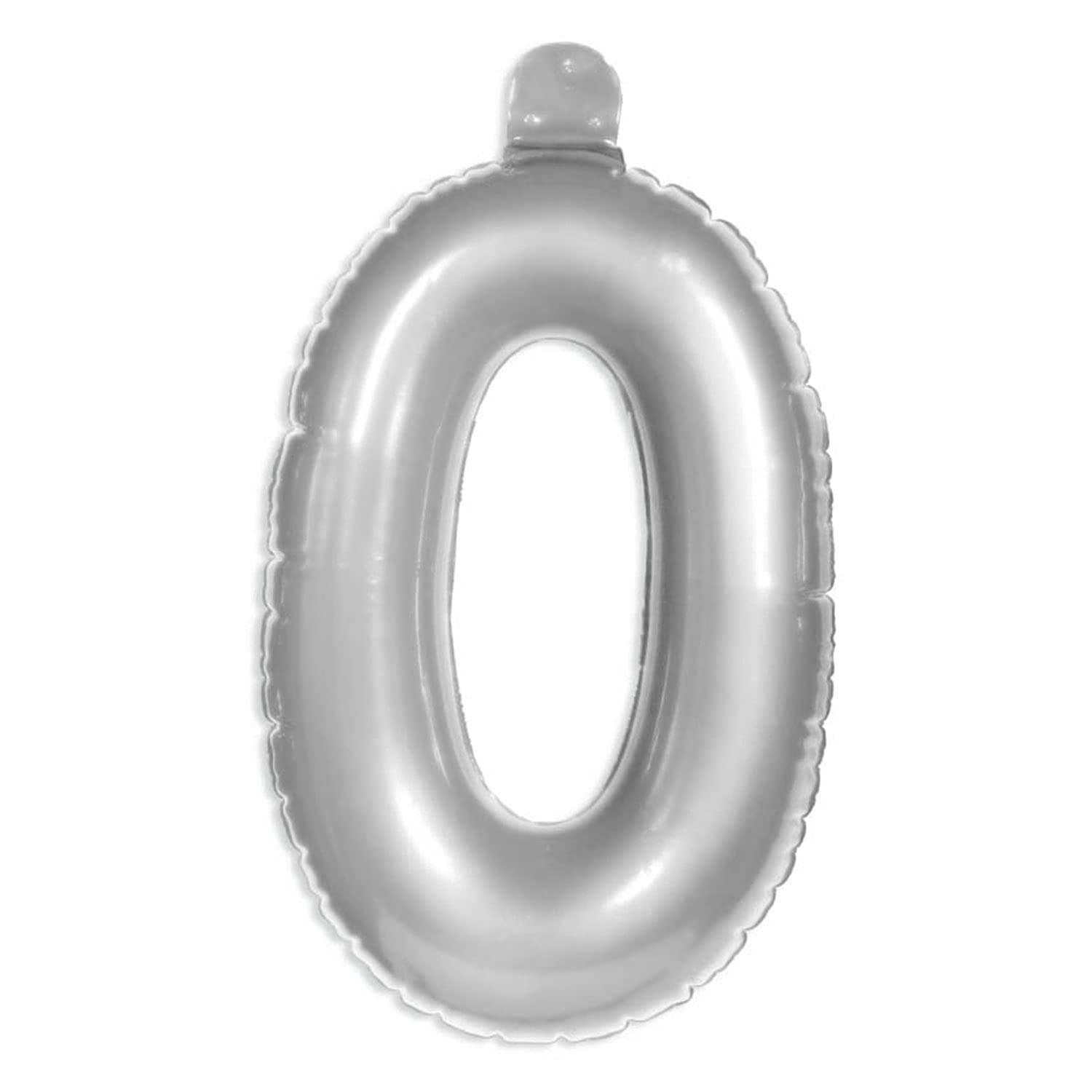 Folat - Inflatable Number 0 - Silver - 36 cm