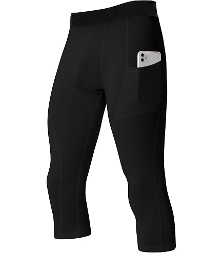 Amazon.com: ARSUXEO Men's 3/4 Running Compression Tights Capri