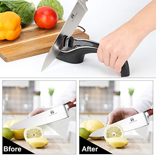 Knife Sharpener Vestaware 3-Stage Kitchen Knife Sharpener Helps Repair, Restore and Polish Blades and Scissors,Work Sharp Knife Sharpener to Restore Non-Serrated Knife Blades and Scissors Quickly