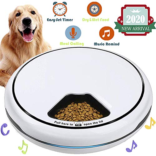 Automatic Pet Feeder Food Dispenser for Dogs, Cats & Small Animals – Features Distribution Alarms, Portion Control & Voice Recording – Timer Programmable Up to 4 Meals a Day