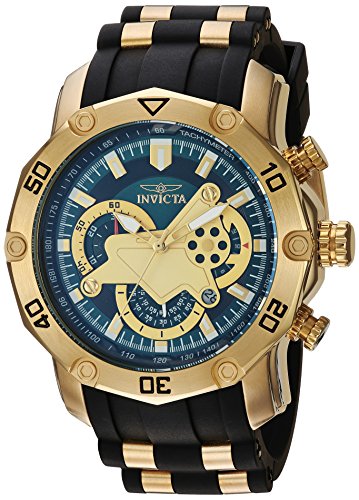 Invicta Men's 'Pro Diver' Quartz Stainless Steel and Silicone Casual Watch, Color:Black (Model: 23425)