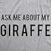 Ask Me About My Giraffe T Shirt Funny Animal Flip Cool Graphic Hilarious Tee Mens Funny T Shirts Flip T Shirt for Men Funny Animal T Shirt Novelty Tees for Light Grey L
