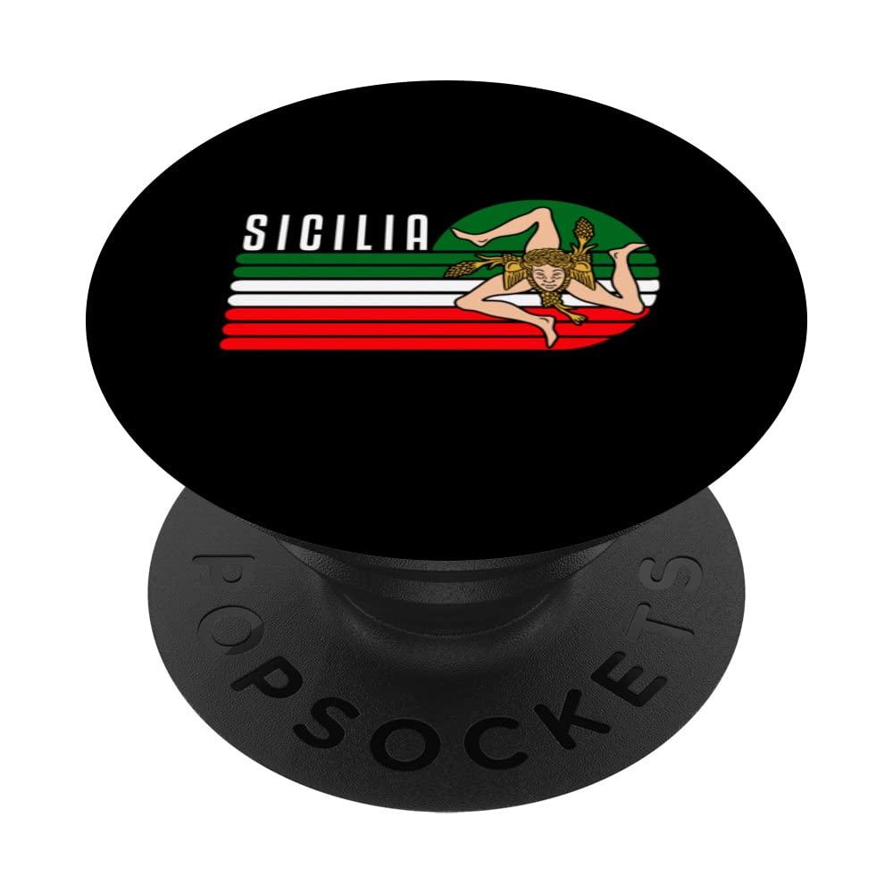Sicilia Flag Sicily Palermo Italy PopSockets Swappable PopGrip