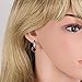 GULICX White Gold Tone Cubic Zirconia Heart Red Pierced Huggie Hoop Earrings Ruby Color Girl Gift