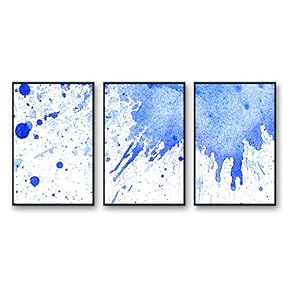 3 Piece Framed Canvas Home Artwork Decoration Watercolor Sfumato Canvas Wall Art for Living Room, Bedroom - 16"x24"x3 Panels