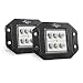 MICTUNING 2PCS 18W Flood Led Light Bar, Flush Mount Led Pods, Off Road Backup Driving Lights Fog Lamp for Jeep Tacoma Bumper ATV UTV SUV Truck Boat primary