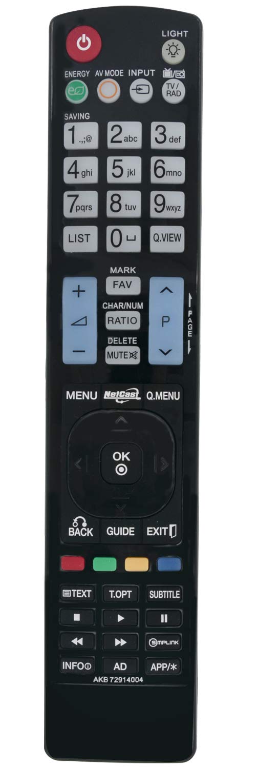 ALLIMITY AKB72914004 Remote Control Replacement for LG TV 22LG3060 22LU5000 22LV2500 32LD320 32LD570 32LE4508 32LG2000 32LG3000 32LG50 32LG5700 32LG6000 37LE4500 37LG5000 37LG5020 37LG5030 37LG60