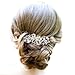 EVER FAITH Wedding Leaf Decorative Ivory Color Simulated Pearl Hair Side Comb Clear Austrian Crystal