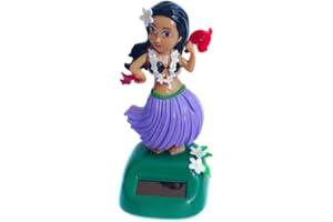 ikasus Car Dashboard Bobble Head Decoration Hawaiian Hula Dancer Girl Shaking Ornament Solar Powered Dancing Toy Car Interior