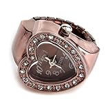 Rose Gold Heart Metal Pocket Finger Ring Watch 0.79