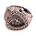 Rose Gold Heart Metal Pocket Finger Ring Watch 0.79