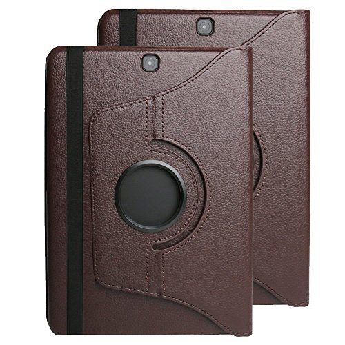 Galaxy Tab S2 9.7 Cover Case,TechCode 360 Degrees Rotating PU Leather Smart Case Cover for Samsung Tab S2 9.7 inch Tablet SM-T810,SM-T815(Brown,Tab S2 9.7)